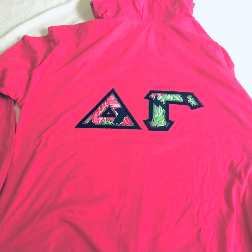 NWOT TULTEX DELTA GAMMA SORORITY HOODED UNISEX SWEATER WITH ZIPPERSWEAT SZ: M